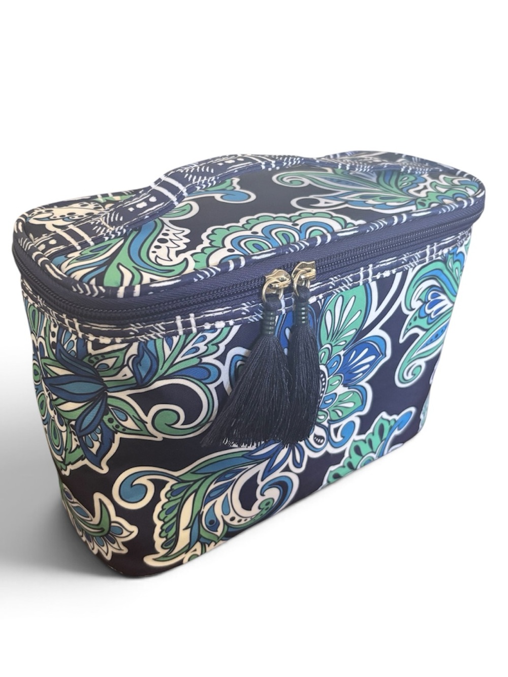Modella Blue & Green Paisley Cosmetics Bag NWOT